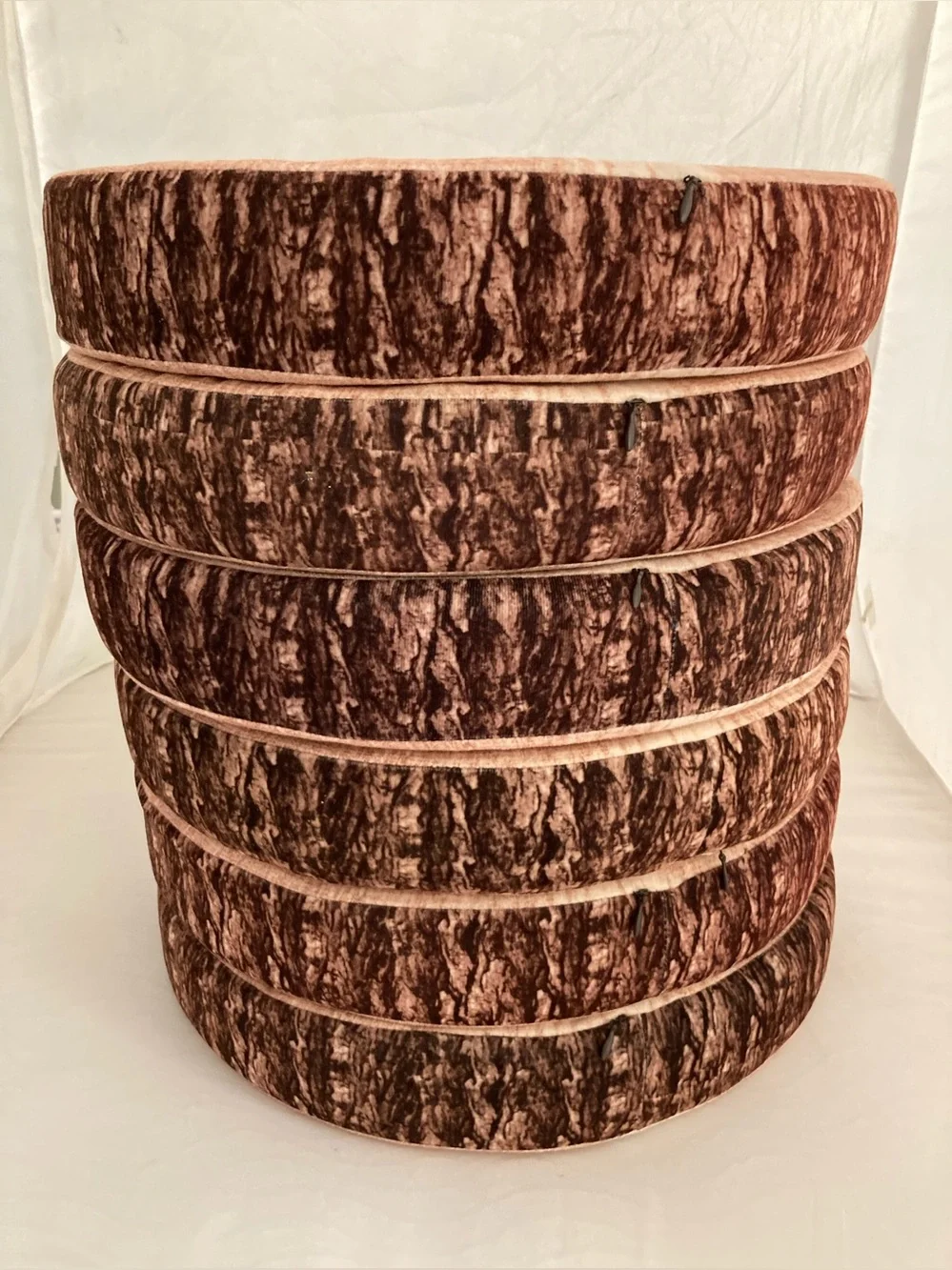 Six (6) Realistic Decorative Tree Stump Pillow Floor Cushion 3D Digital Printing